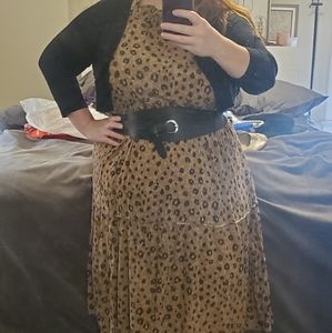 Leopard print halter dress